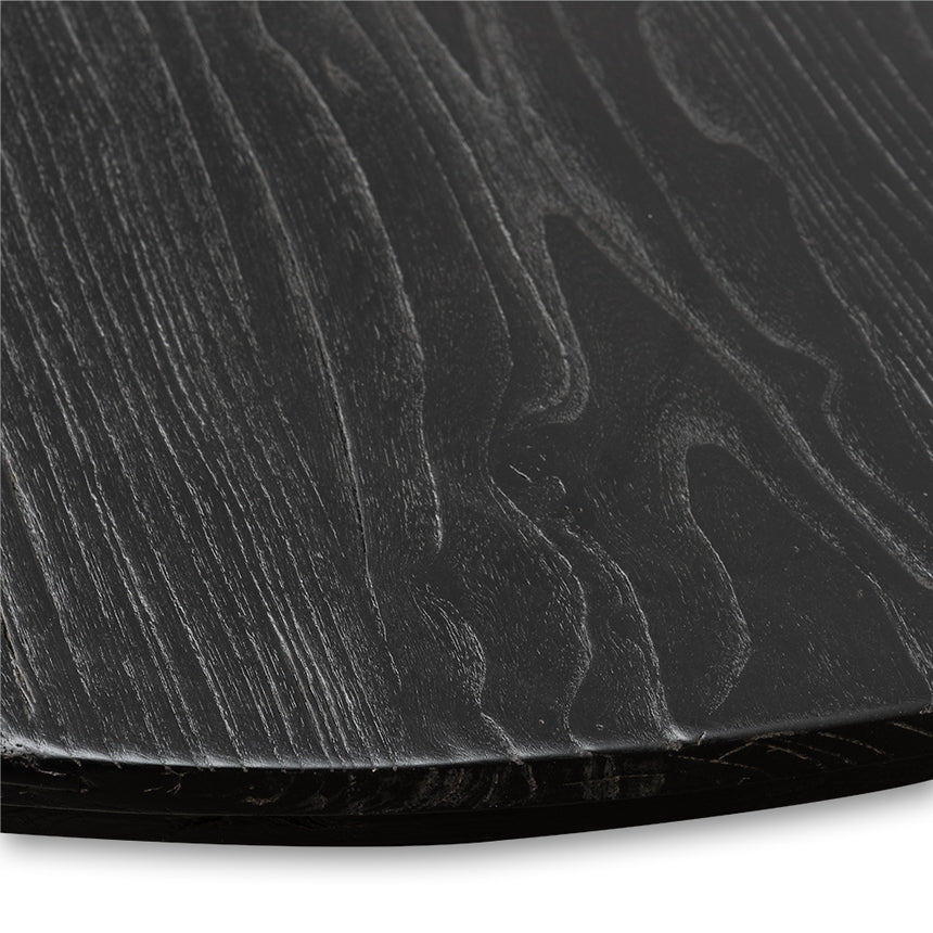 CDT2480 Reclaimed 140cm Round Dining Table - Rustic Black