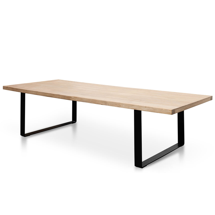 CDT2304-SI 2.2m Dining Table - Rustic Oak Venner - Wooden Metal base