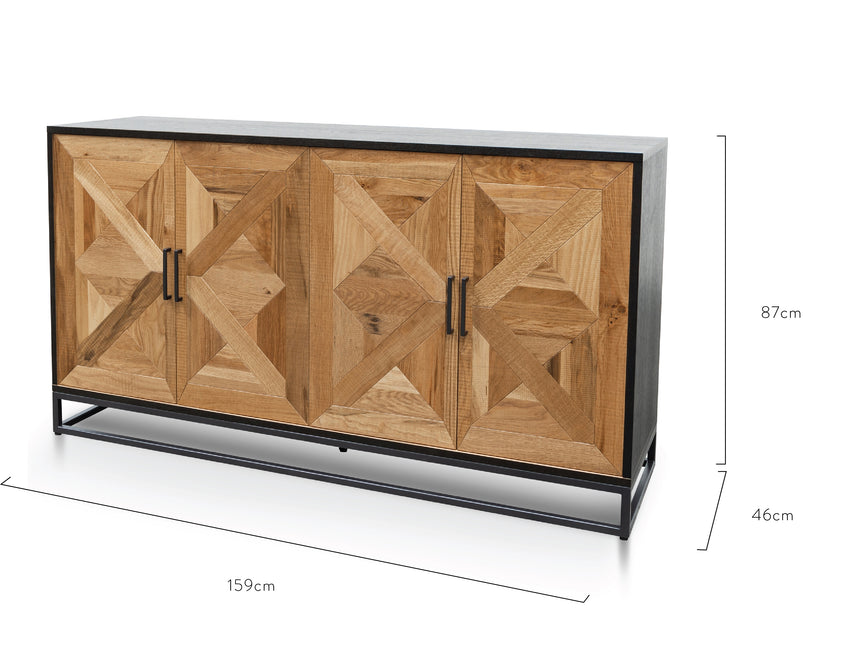 CDT2802-VN Wide Sideboard - European Knotty Oak and Peppercorn