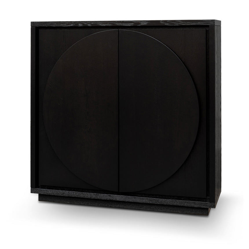 CDT8295-NI 150cm (H) Ash Curve Cabinet - Full Black