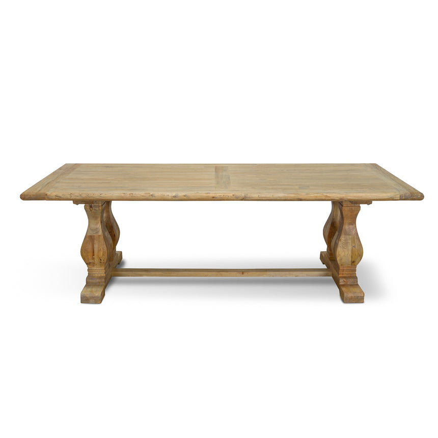 CDT560 Wood Dining Table 2.4m - Rustic Natural