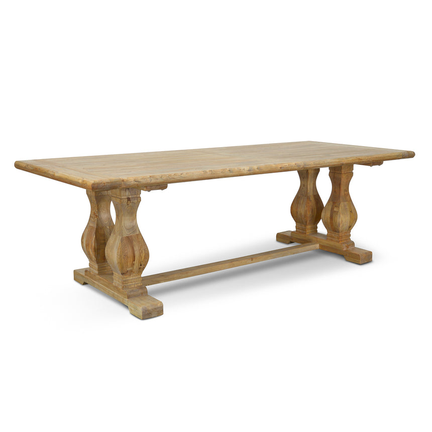 CDT560 Wood Dining Table 2.4m - Rustic Natural