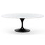 CDT6029-SD Oval 2m Marble Dining Table - Black Base