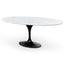 CDT6029-SD Oval 2m Marble Dining Table - Black Base