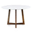 CDT976 1.15m Round Marble Dining Table - Dark Brown Base