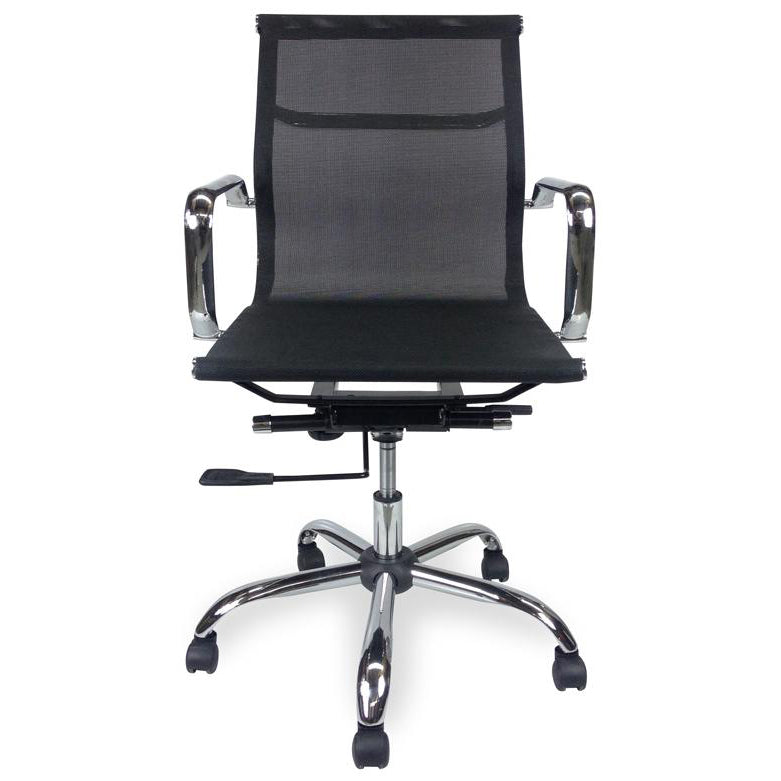 COC6403-YS Low Back Office Chair - Saddle Tan in Black Frame