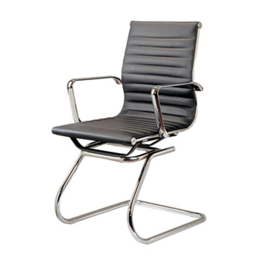 CLC6560-LF Visitor Chair - Dark Grey Velvet with Black Legs