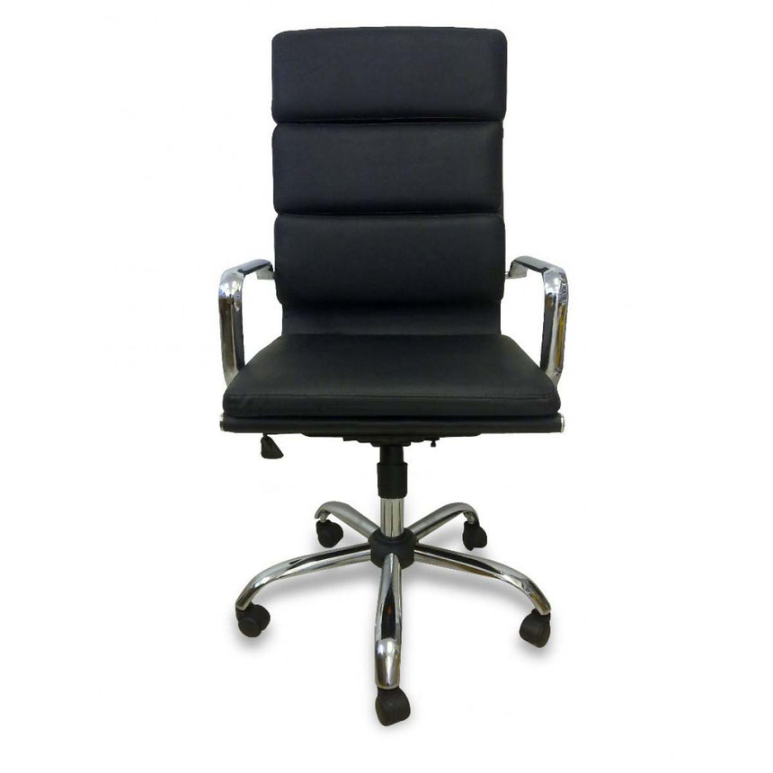 COC6403-YS Low Back Office Chair - Saddle Tan in Black Frame