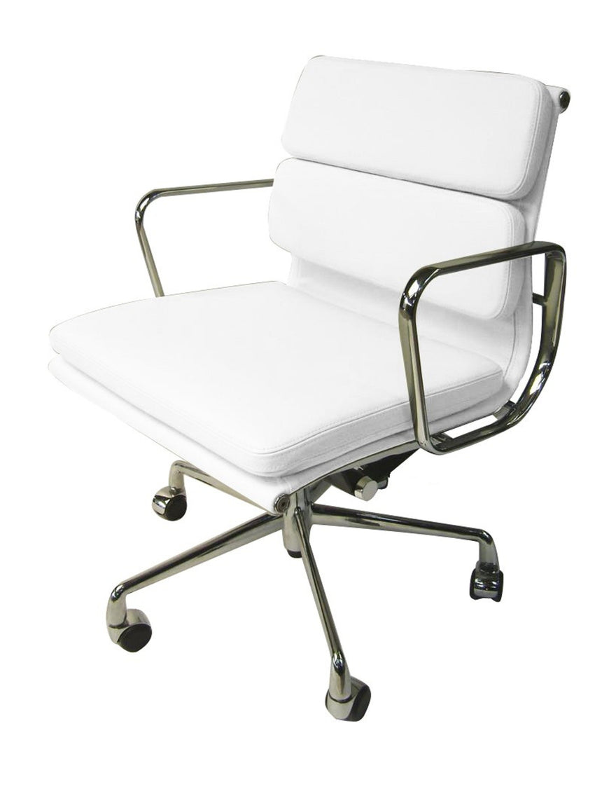 COC6190-LF Black Office Chair - White Arm and Base