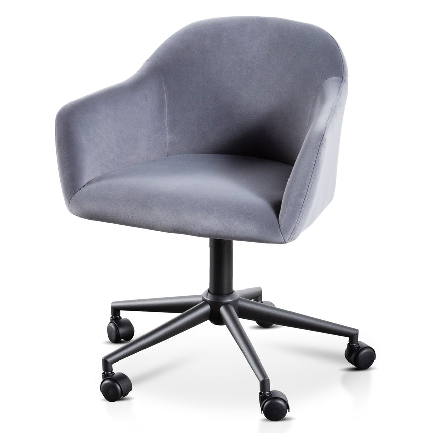 COC6196-LF Charcoal Velvet office Chair - Black Base