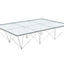 CCF1071-BS 1.2m Coffee Table - Glass Top - Silver Steel Base