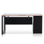 COT6162-SN 1.6m Single Seater Walnut Office Desk - Black Legs