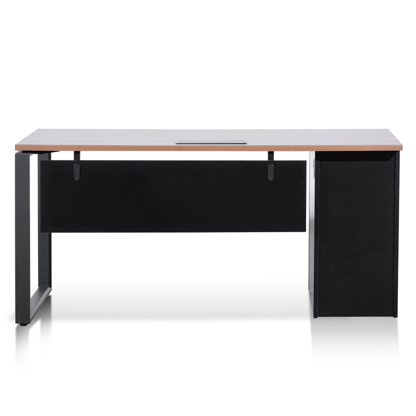 COT6162-SN 1.6m Single Seater Walnut Office Desk - Black Legs