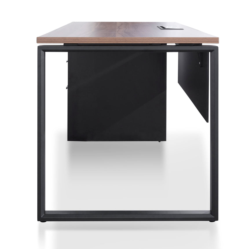 COT6162-SN 1.6m Single Seater Walnut Office Desk - Black Legs