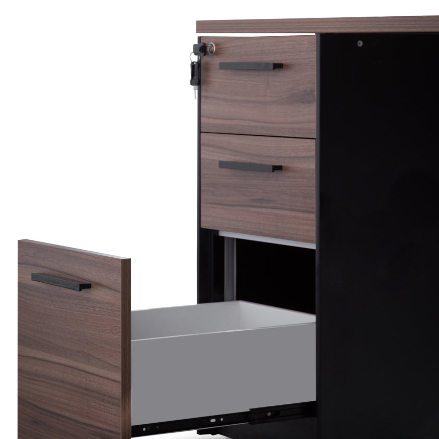 COT6162-SN 1.6m Single Seater Walnut Office Desk - Black Legs