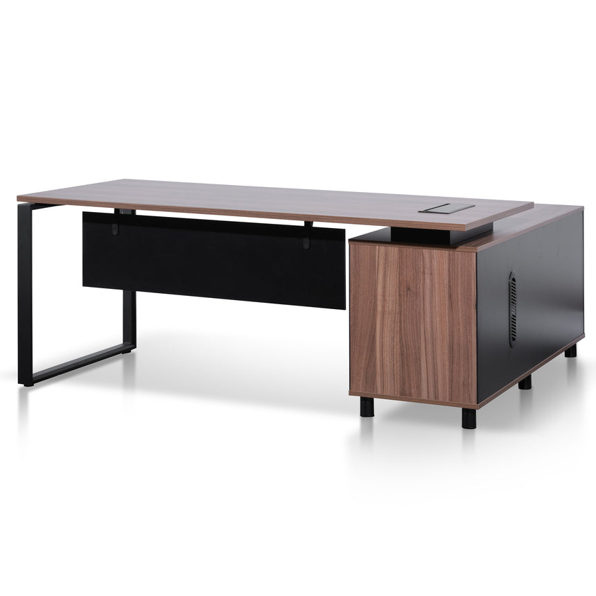 COT6162-SN 1.6m Single Seater Walnut Office Desk - Black Legs