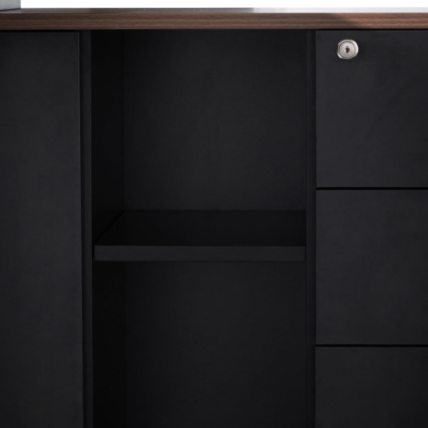 COT6166-SN 1.8m Executive Desk Right Return with Black Legs - Walnut