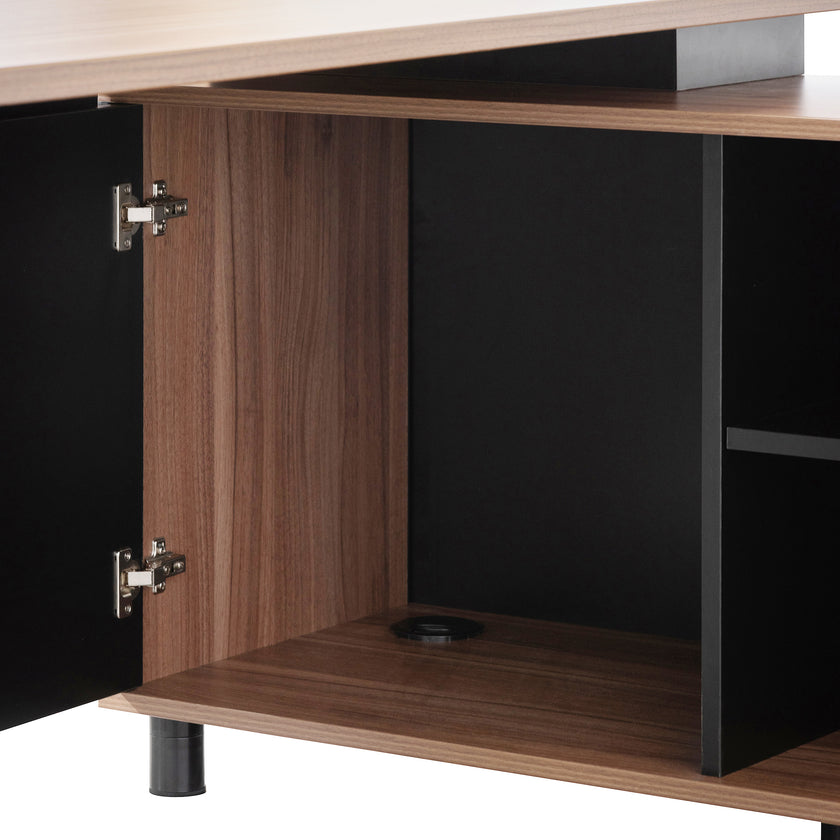 COT6166-SN 1.8m Executive Desk Right Return with Black Legs - Walnut