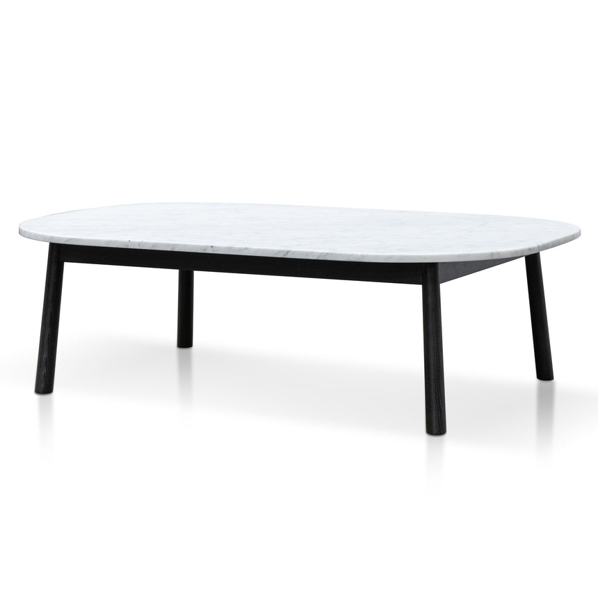 CCF8735-RB 90cm Travertine Top Coffee Table - White