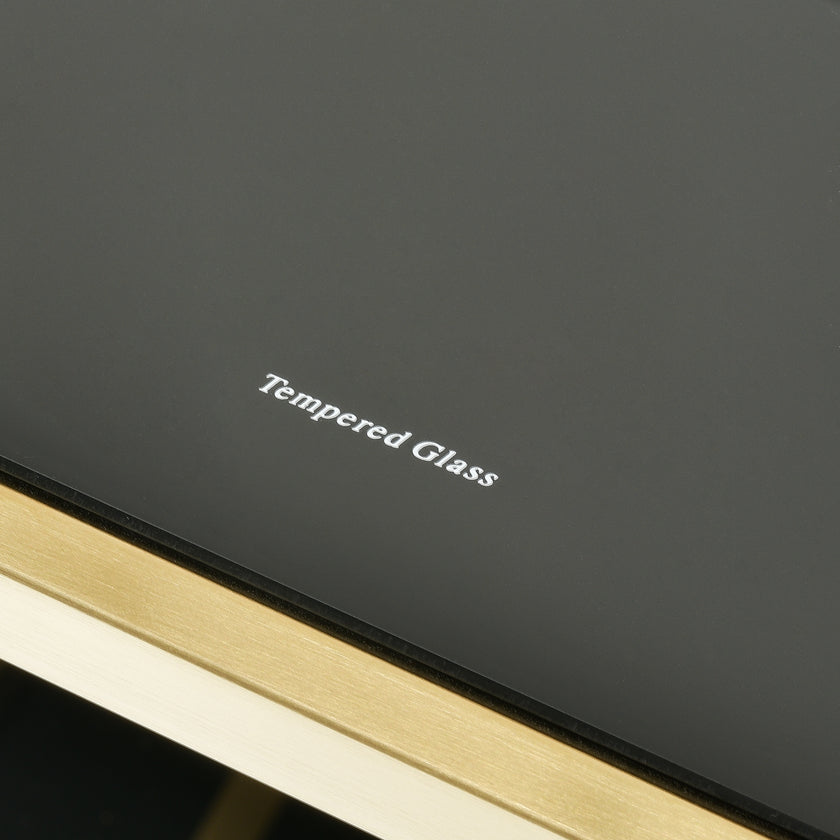CBR006-KS Bar Cart - Tempered Glass - Gold  Base
