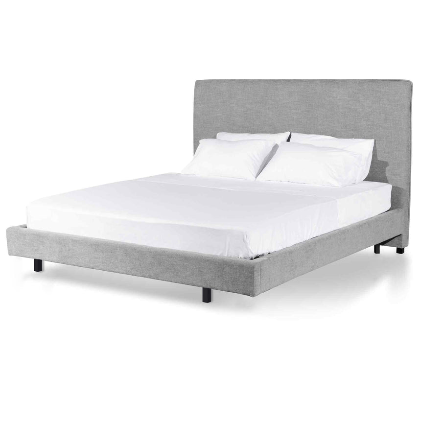 CBD6022-YO Fabric King Bed Frame - Pearl Grey with Storage