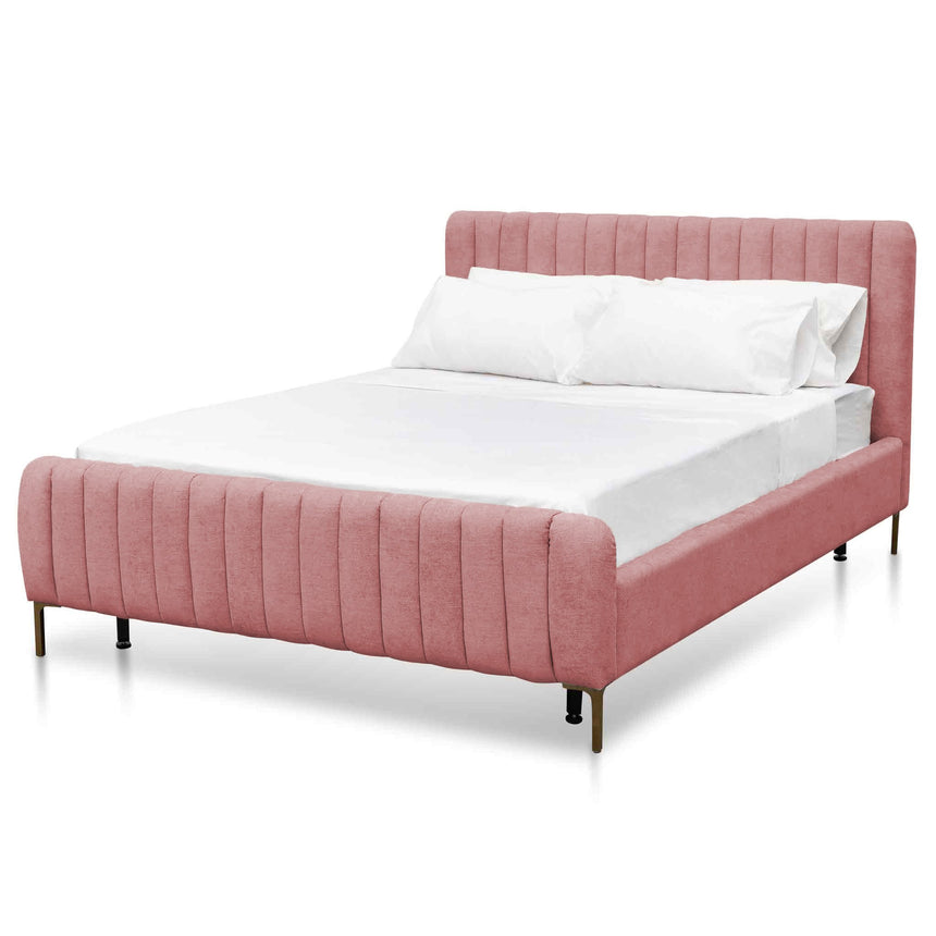 CBD6588-MI Queen Sized Bed Frame - Blush Peach Velvet