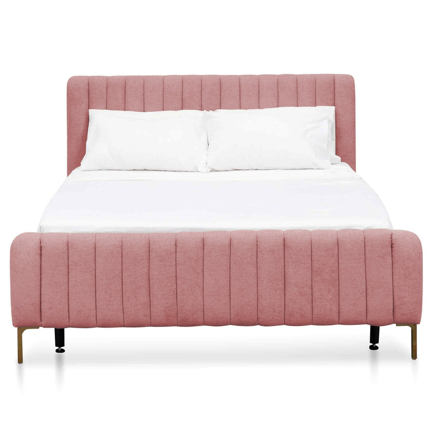 CBD6587-MI King Sized Bed Frame - Blush Peach Velvet
