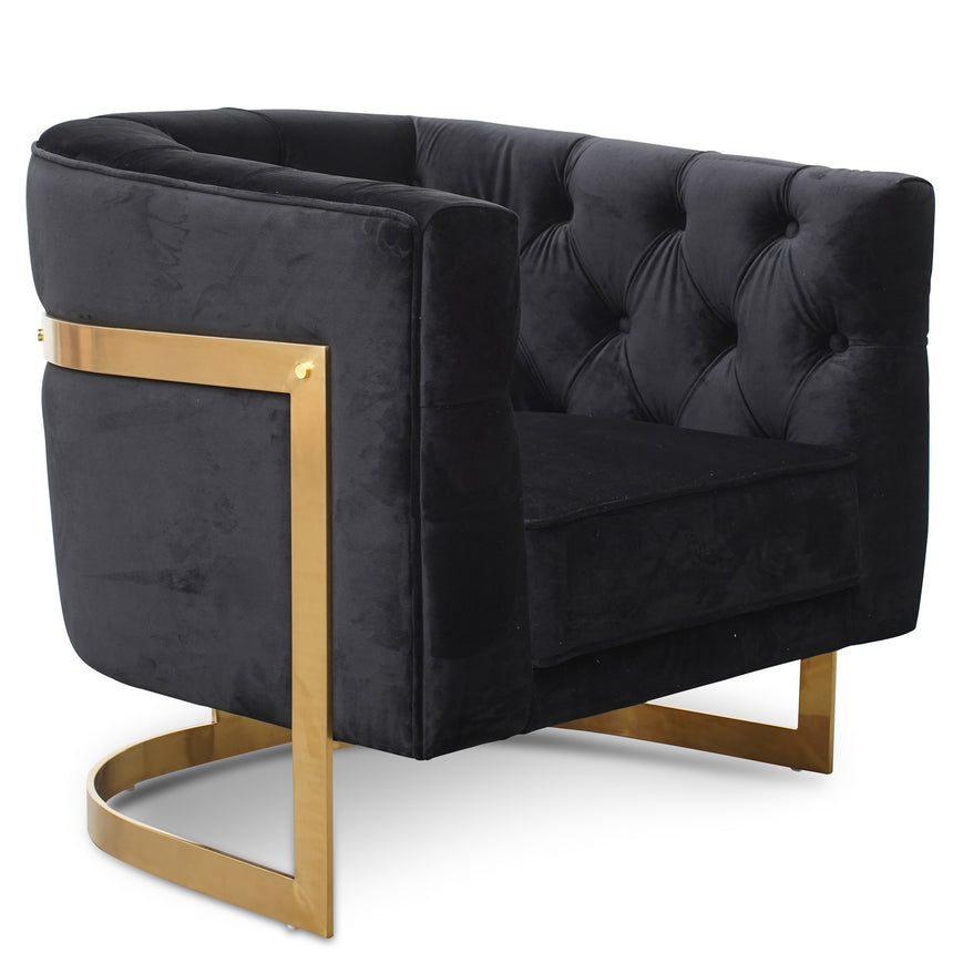 CLC2324 BS Armchair in Black Velvet Brush Calibre Furniture