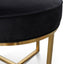 CLC2617-BS Steel Frame Ottoman In Black Velvet Seat - Brushed Gold Base