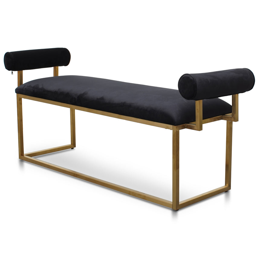 CLC2620-BS Bench In Black Velvet - Brushed Gold Base