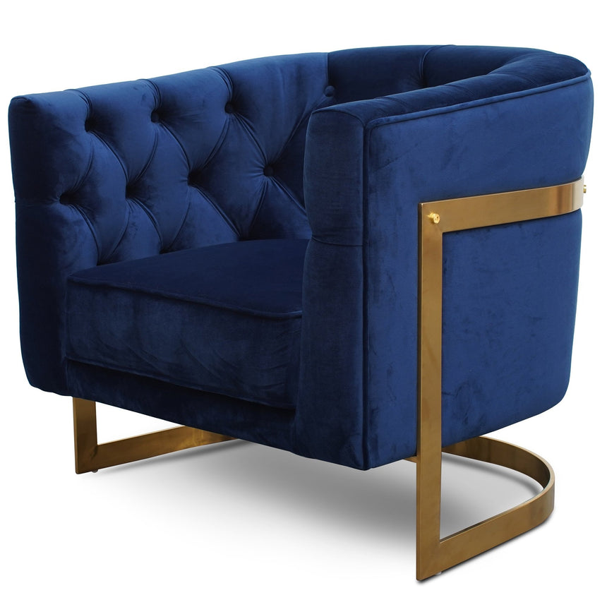 CBS6273-BS Indigo Velvet Bar Stool - Golden Base