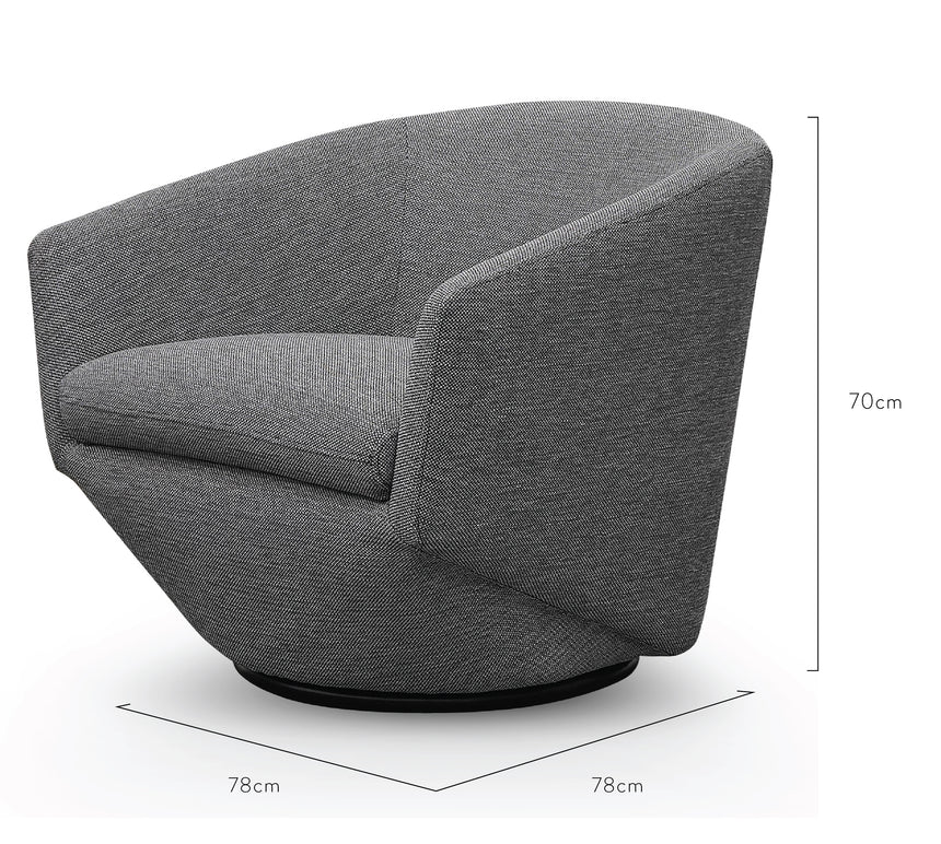 CLC2738-KSO Swivel Lounge Chair - Graphite Grey