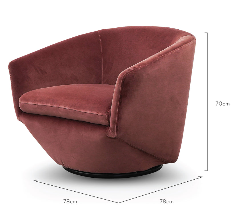 CLC2739-KSO Swivel Lounge Chair - Blood Orange