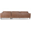 CLC6249-KSO 4 Seater Right Chaise Leather Sofa - Saddle Brown - Last one