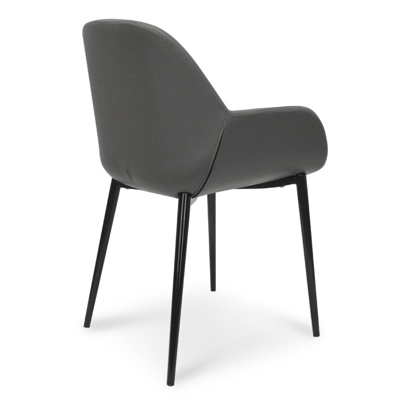 CDC962-SD Dining Chair in Charcoal Grey With Black Legs