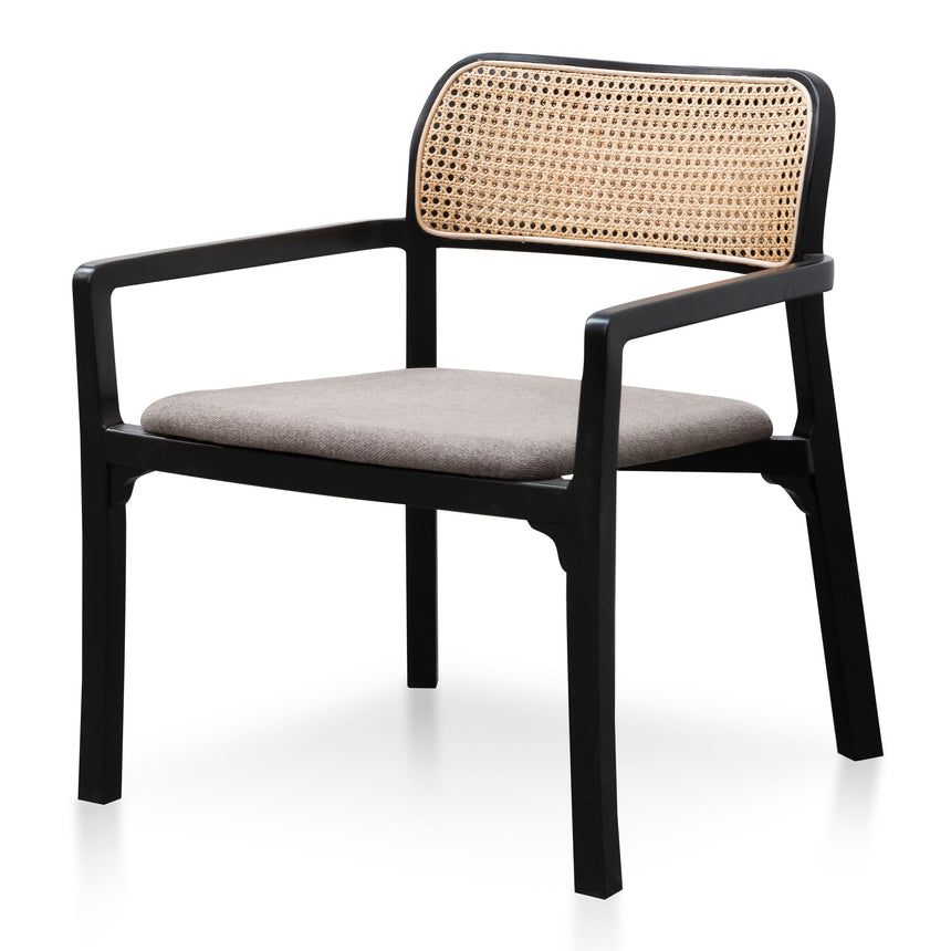 CDC6885-SD Fabric Natural Rattan Dining Chair - Black