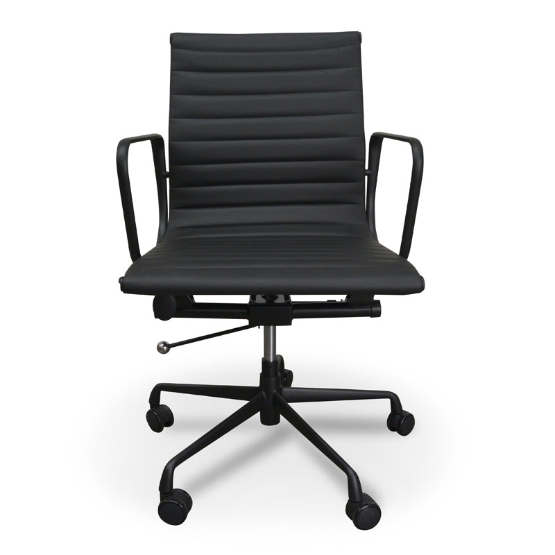 COC6403-YS Low Back Office Chair - Saddle Tan in Black Frame