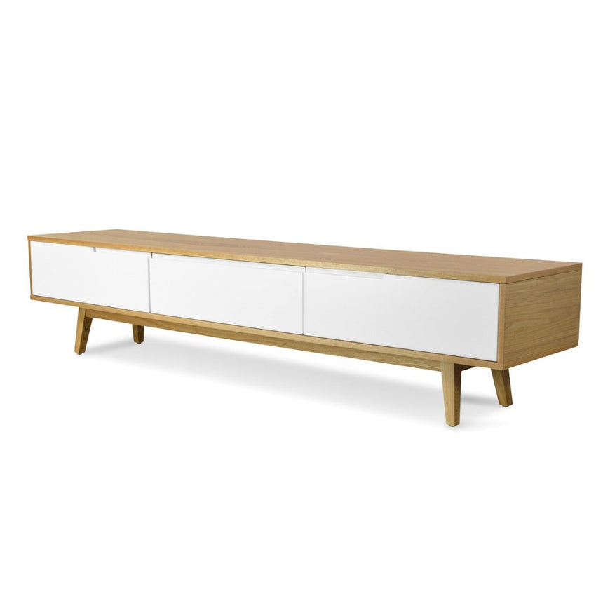 CTV839-DW TV Unit With Black Drawers - Natural