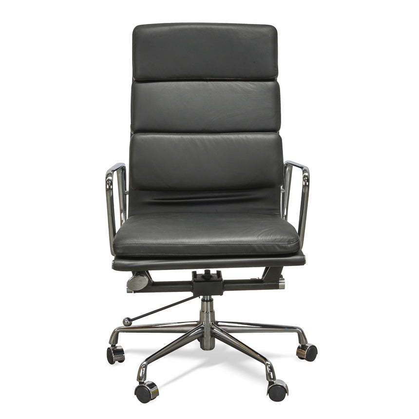 COC6403-YS Low Back Office Chair - Saddle Tan in Black Frame