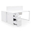 OT092-SN-OT088 2 Seater 160cm Office Desk  With Privacy Screen - White - Upgraded Legs