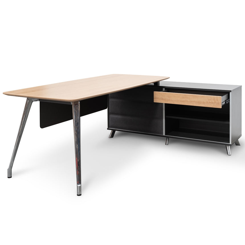 COT2343-SN 2m Right Return Office Desk - Natural - Black