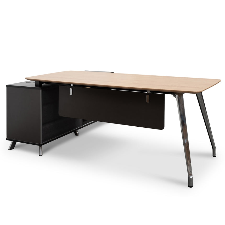 COT2343-SN 2m Right Return Office Desk - Natural - Black