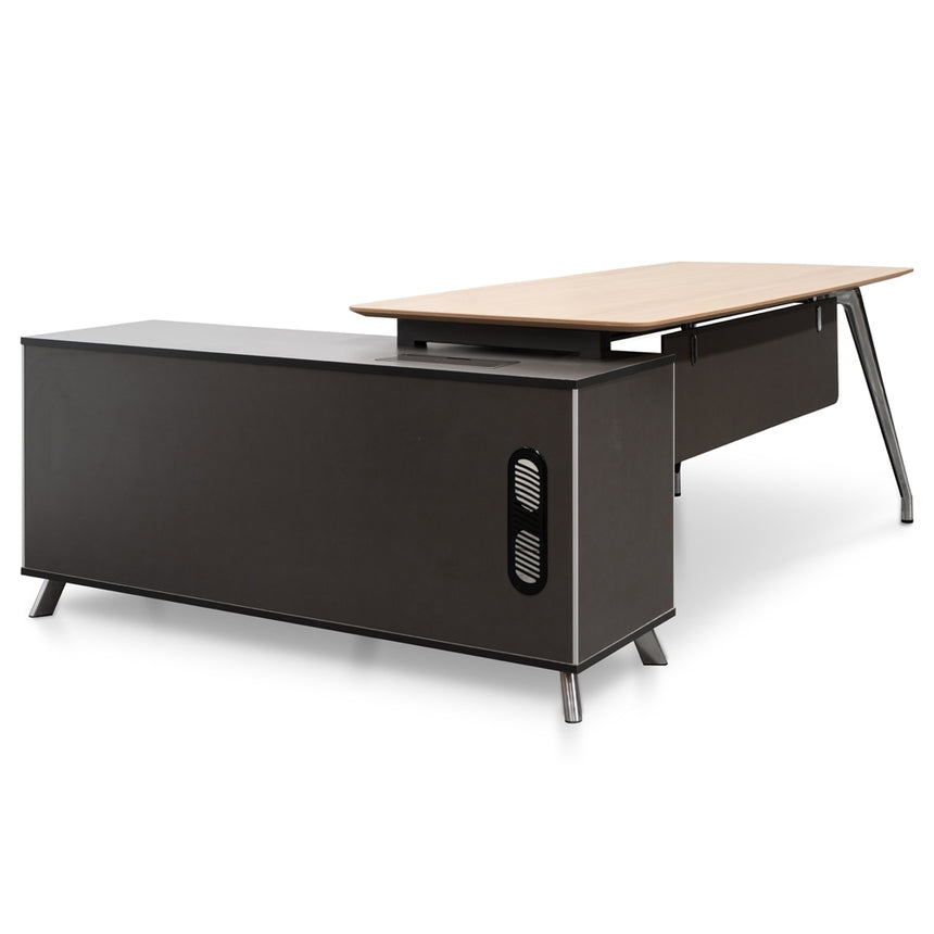 COT2343-SN 2m Right Return Office Desk - Natural - Black