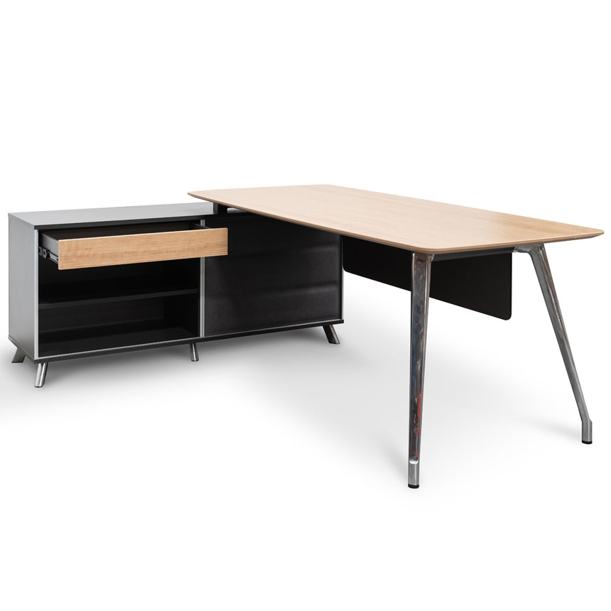 COT2344-SN 2m Left  Return Office Desk - Natural - Black