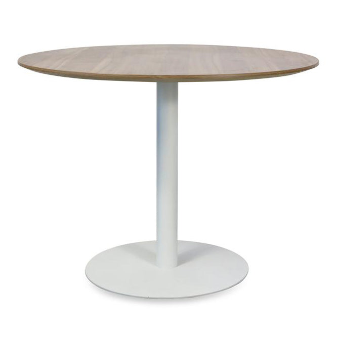 COT6167-SN Round Office Meeting Table - Walnut with Black Base