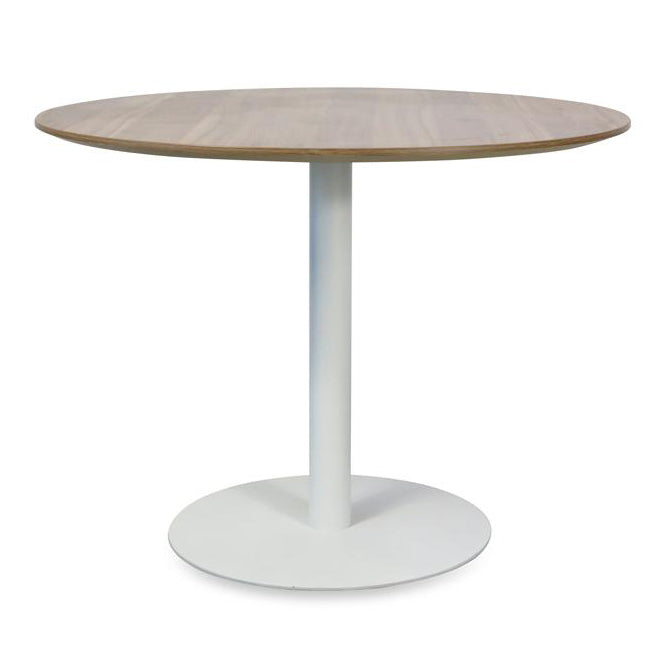 COT6644-SN Round Office Meeting Table - Natural with Black Base