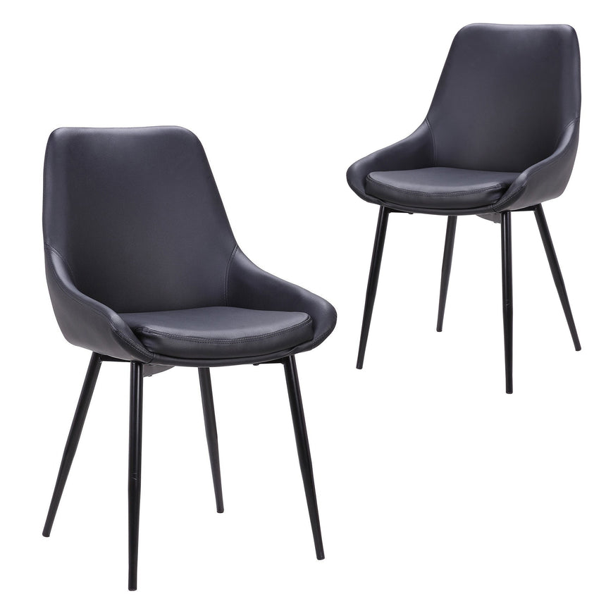 CDC8603-FH Black Dining Chair - Clay Grey