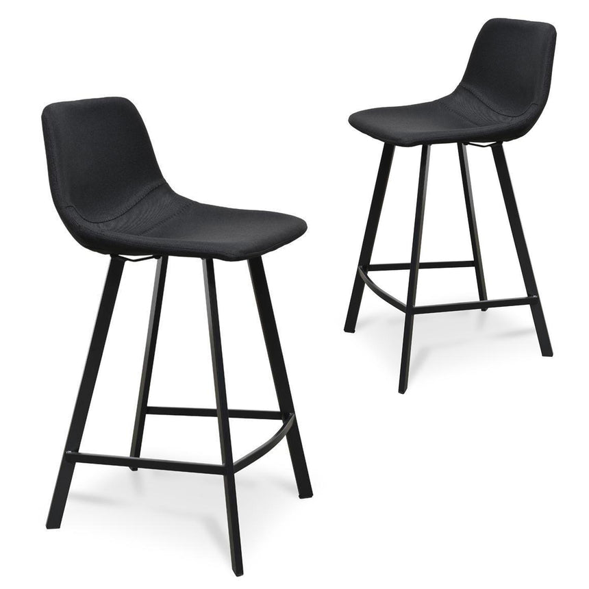 CBS8173-FH 65cm Bar Stool - Black Boucle (Set of 2)