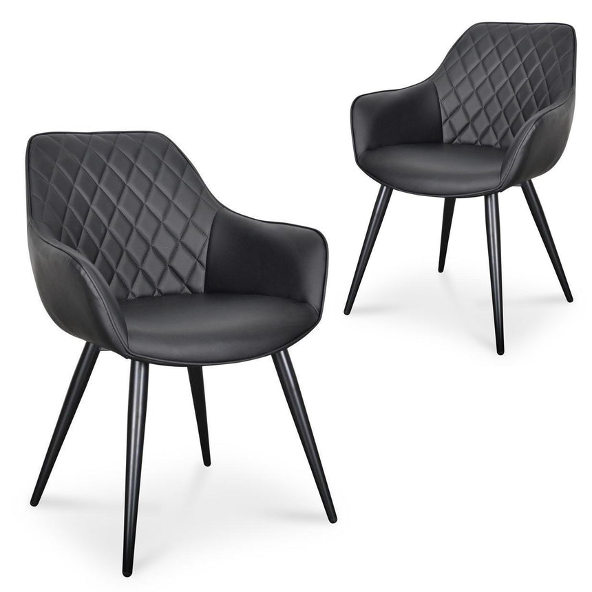 CBS8173-FH 65cm Bar Stool - Black Boucle (Set of 2)