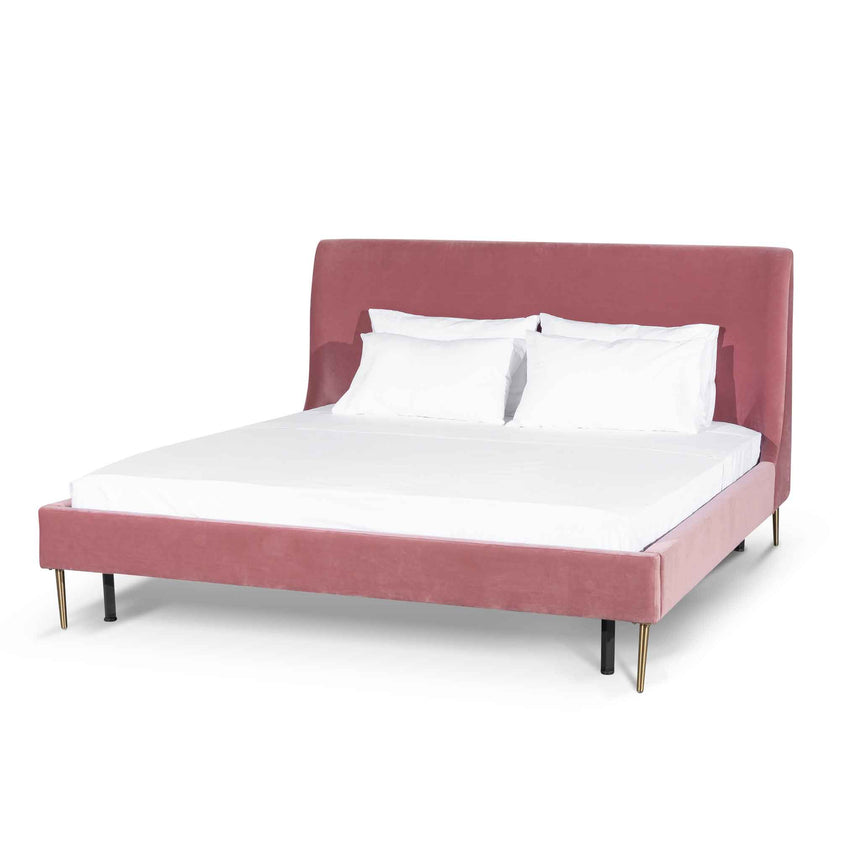 CBD6283-MI King Bed Frame - Blush Peach Velvet